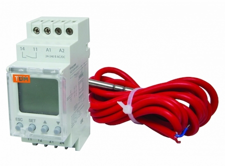 TDM ELECTRIC SQ1508-0002 Реле температуры РТ-820M (-25+130C, 24-240В АС/DC, с датч. IP67, ЖК) TDM